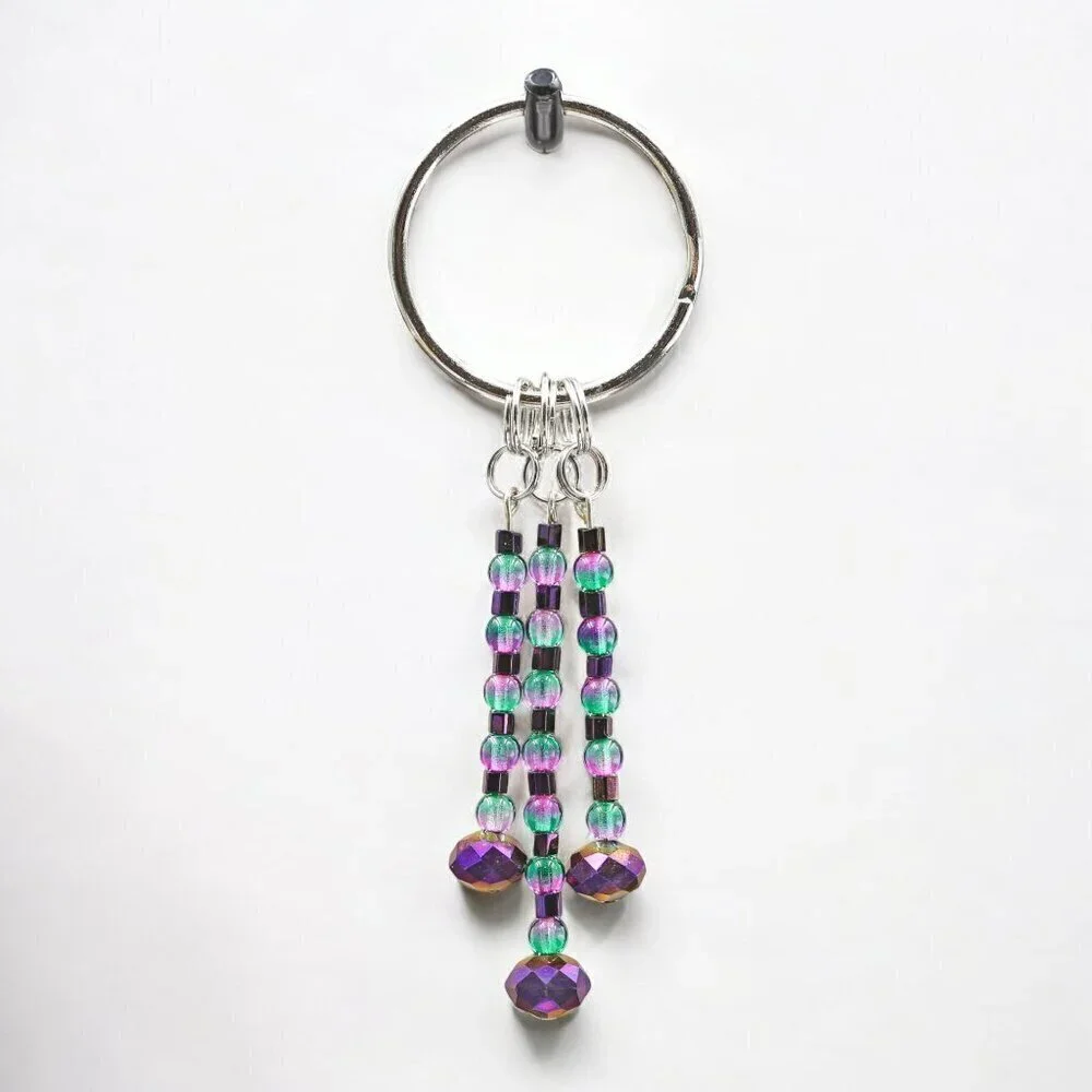 Aurora Beaded Keychain | Handmade